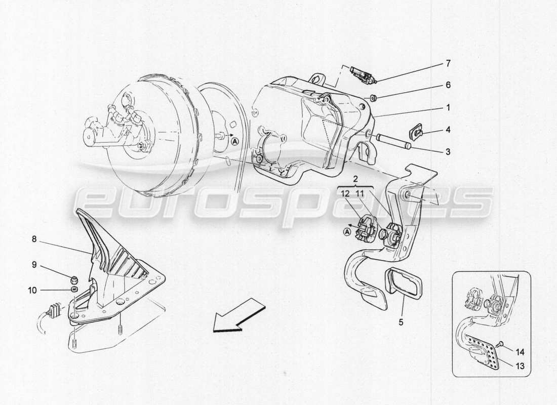 maserati granturismo special edition schema completo delle parti dell'unità pedaliera