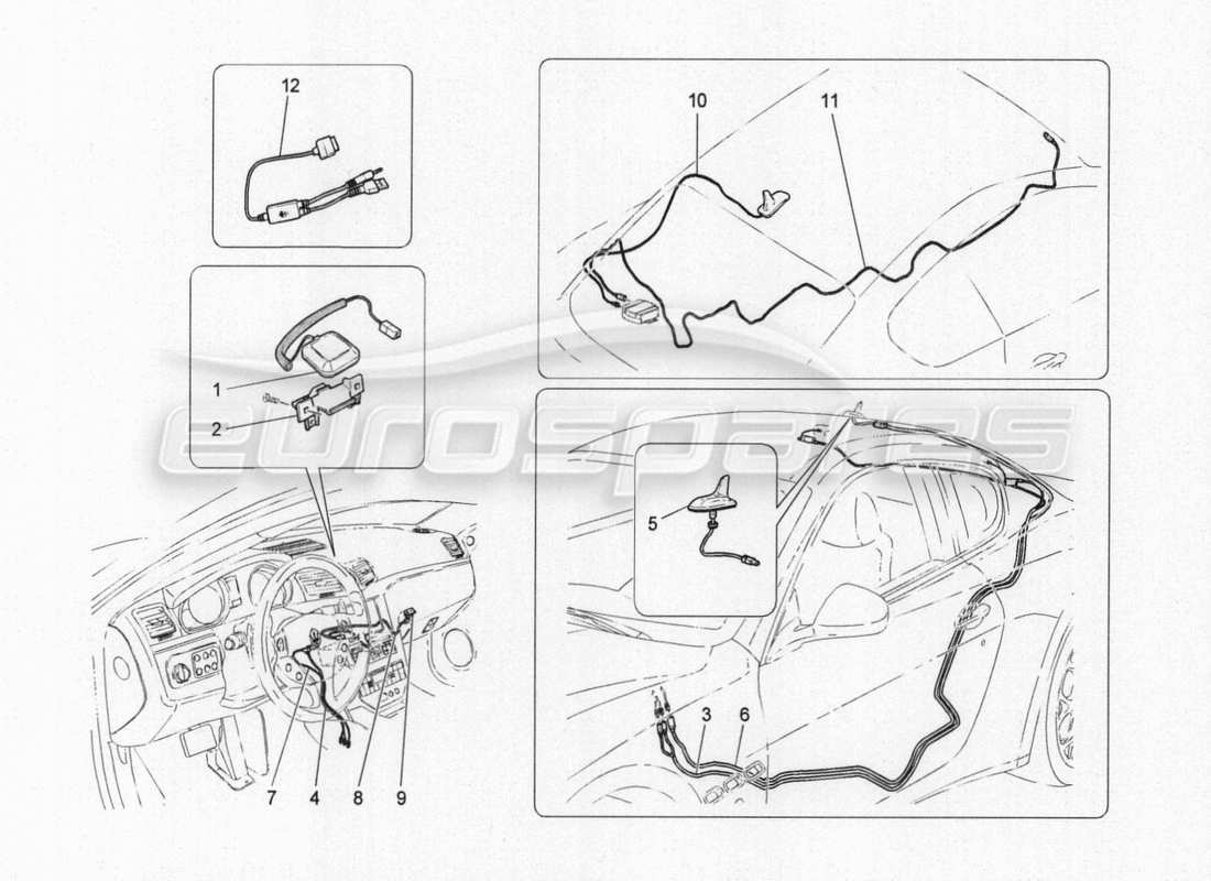 maserati granturismo special edition schema delle parti del sistema di ricezione e connessione