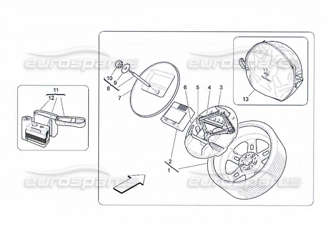 maserati qtp. (2010) 4.2 accessori forniti diagramma delle parti