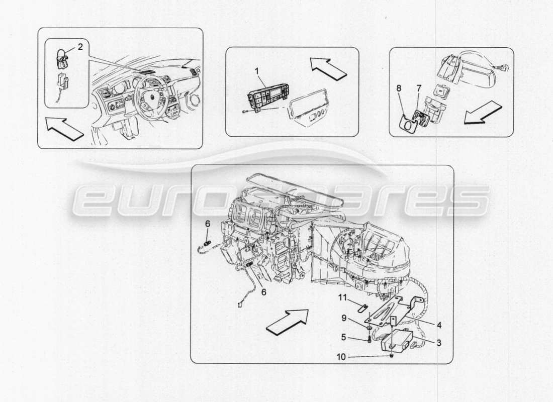 maserati granturismo special edition diagramma delle parti dei sensori