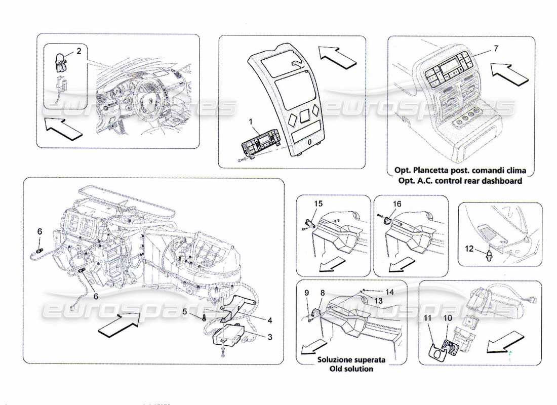 maserati qtp. (2010) 4.7 unità a c: diagramma delle parti del controllo elettronico