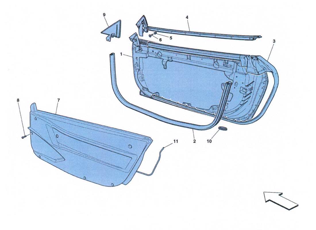 ferrari 458 challenge porte - ossatura e rivestimenti diagramma delle parti