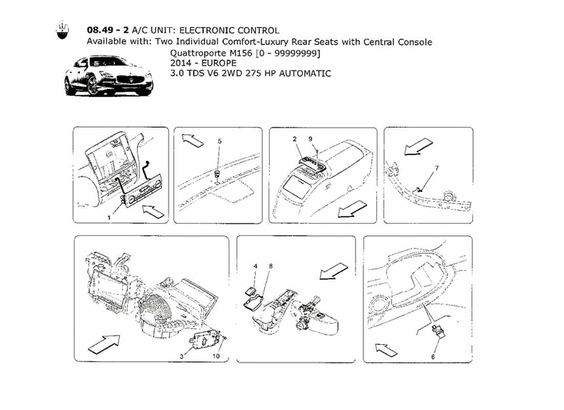 maserati qtp. v6 3.0 tds 275bhp 2014 unità a c: diagramma delle parti del controllo elettronico