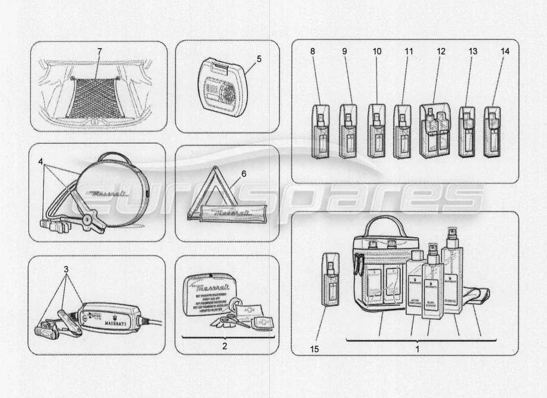 maserati qtp. v8 3.8 530bhp 2014 auto diagramma delle parti degli accessori aftermarket
