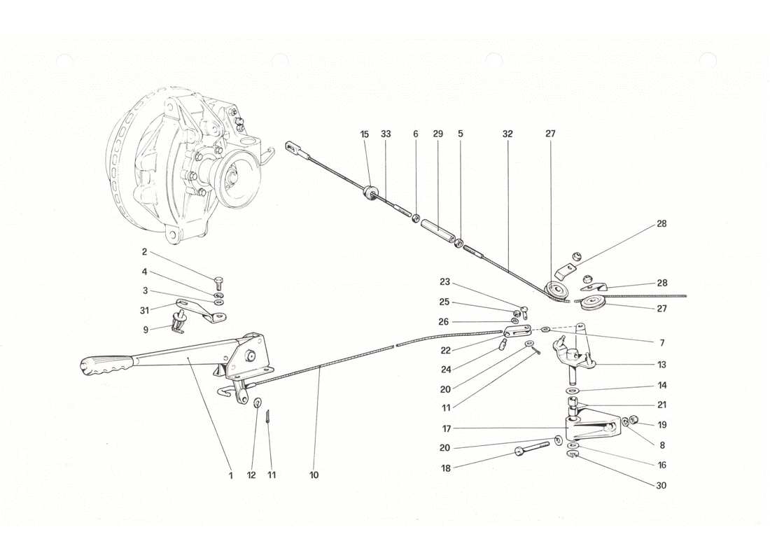 ferrari 208 gtb gts controllo freno a mano diagramma delle parti