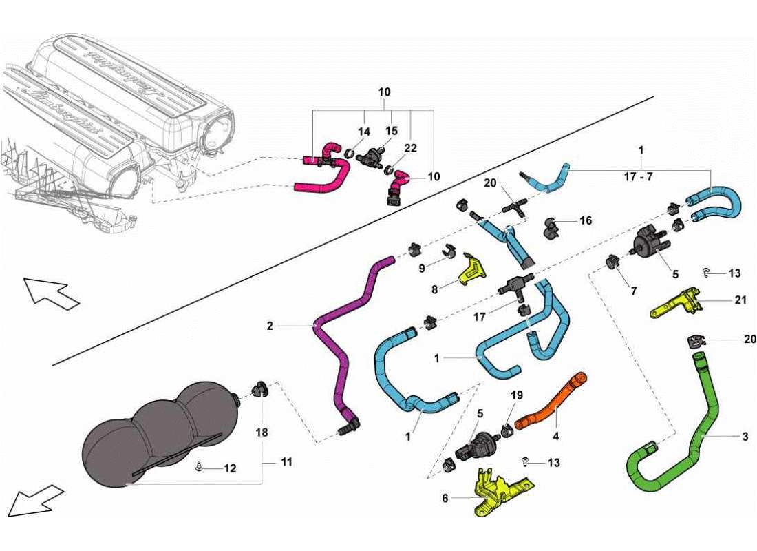 lamborghini gallardo sts ii sc sistema di vuoto diagramma delle parti