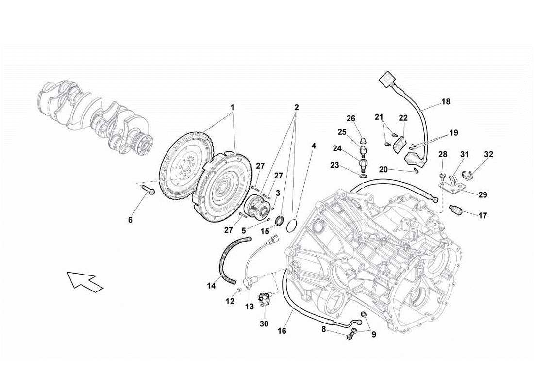 lamborghini gallardo lp560-4s update diagramma delle parti della frizione (e-gear).