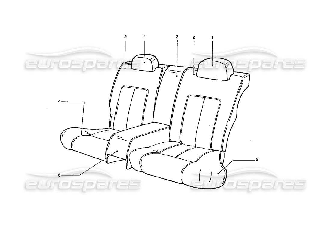 ferrari 412 (coachwork) sedili posteriori (variazioni) diagramma delle parti