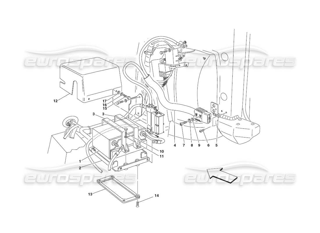 ferrari 430 challenge (2006) batteria diagramma delle parti