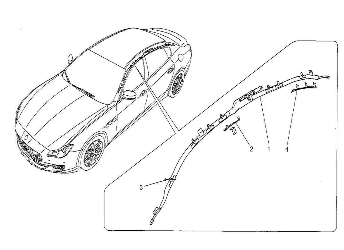 maserati qtp. v8 3.8 530bhp 2014 sistema sacchetto per finestra diagramma delle parti