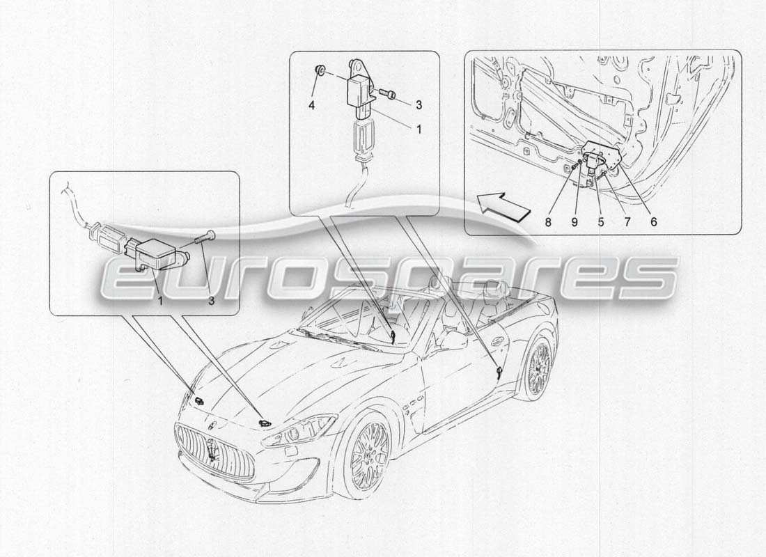 maserati grancabrio mc centenario sensori d'urto diagramma delle parti