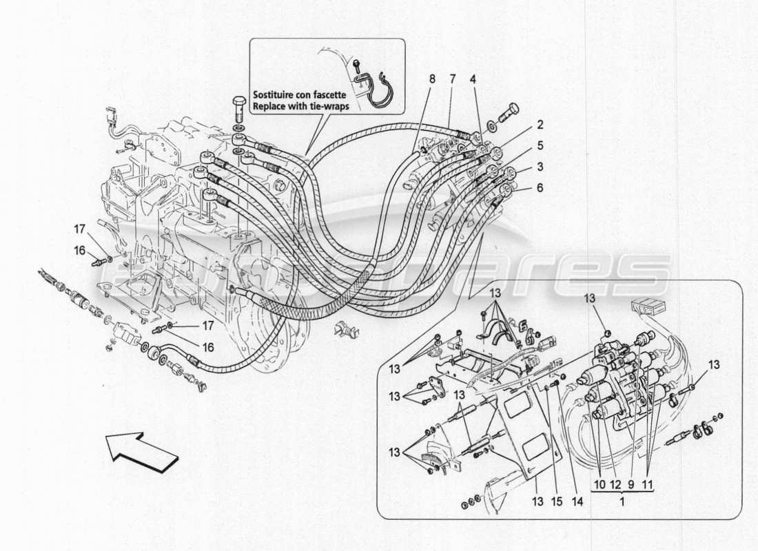 maserati granturismo special edition gearbox activation hydraulics power unit part diagram