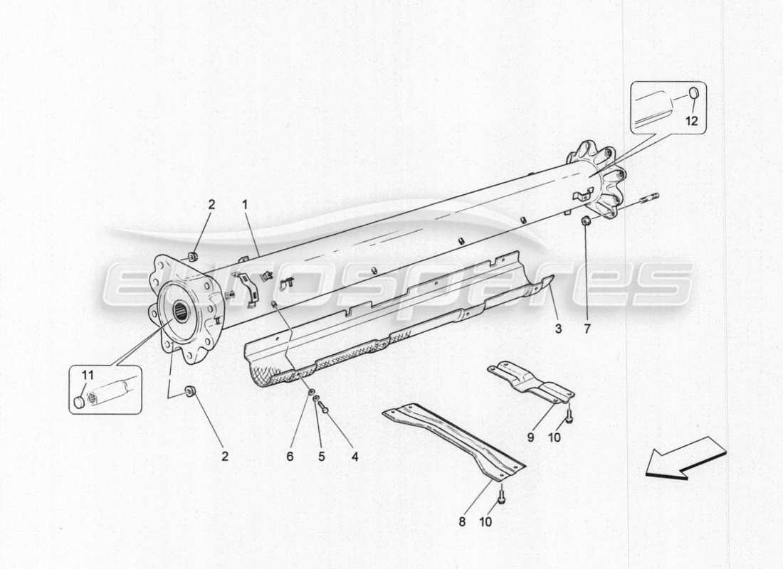 maserati granturismo special edition diagramma delle parti del tubo di trasmissione