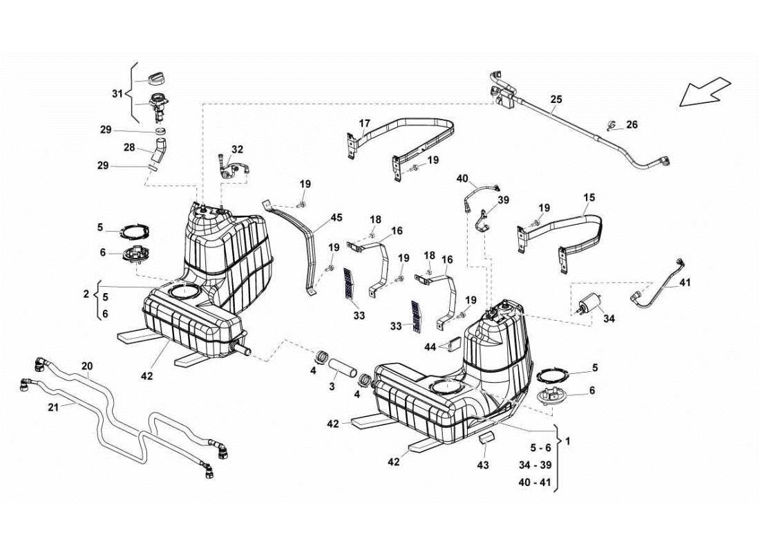 lamborghini gallardo sts ii sc serbatoi e impianti diagramma delle parti