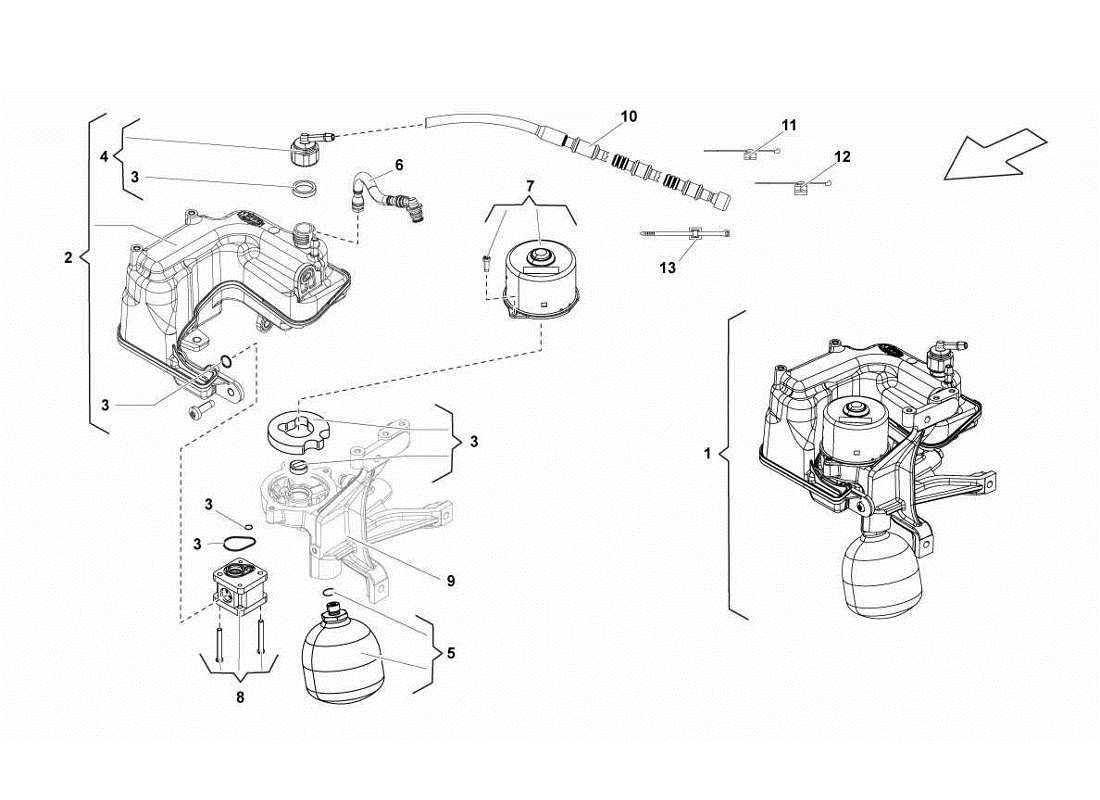 lamborghini gallardo lp560-4s update diagramma delle parti del gruppo valvole e-gear