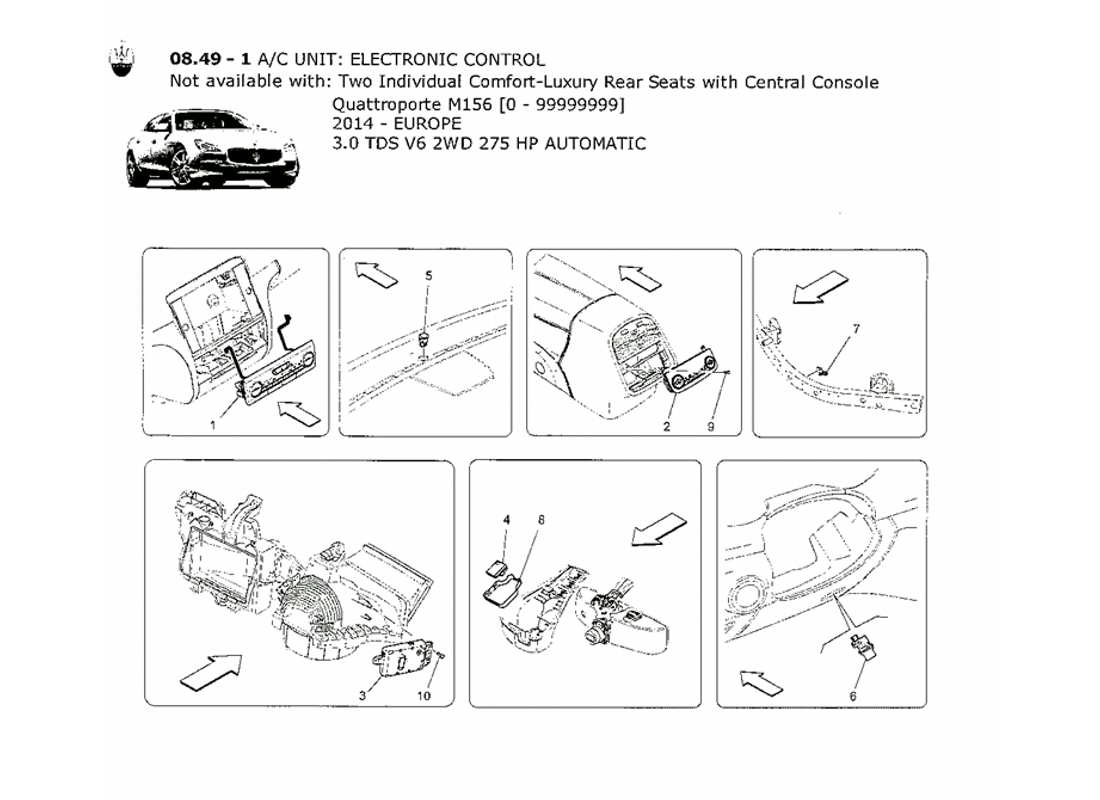 maserati qtp. v6 3.0 tds 275bhp 2014 unità a c: diagramma delle parti del controllo elettronico