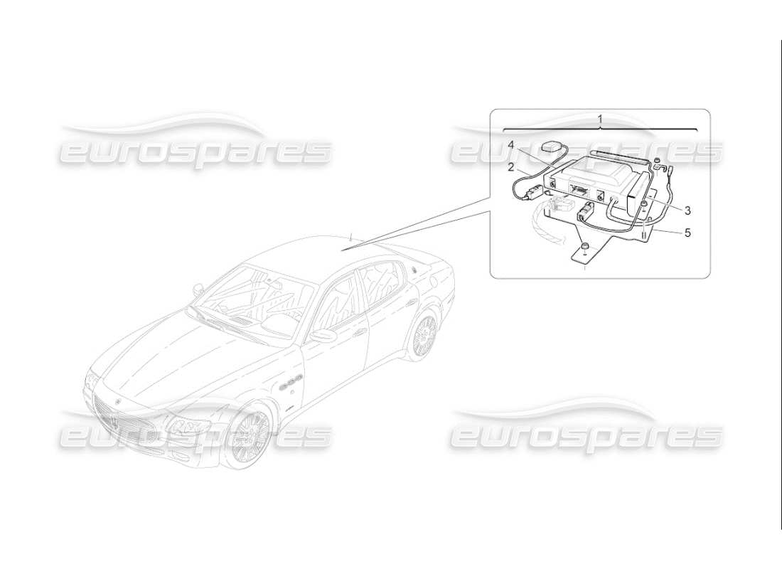 maserati qtp. (2009) 4.7 auto diagramma delle parti del sistema di allarme e immobilizzatore