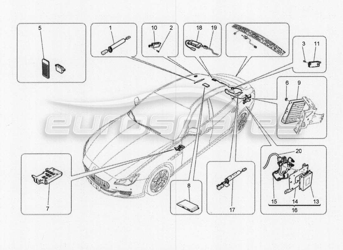 maserati qtp. v8 3.8 530bhp 2014 auto diagramma delle parti del sistema it