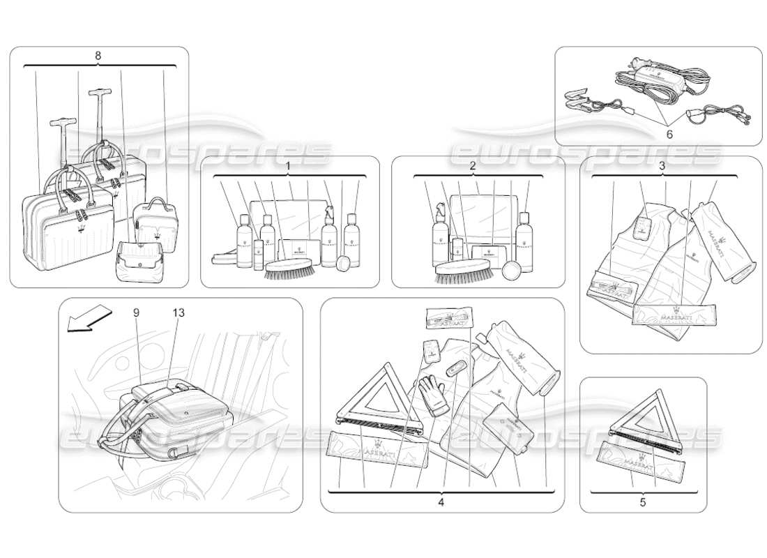 maserati grancabrio (2011) 4.7 diagramma delle parti degli accessori aftermarket