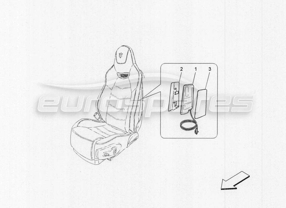 maserati granturismo special edition diagramma delle parti del sistema borsa laterale anteriore