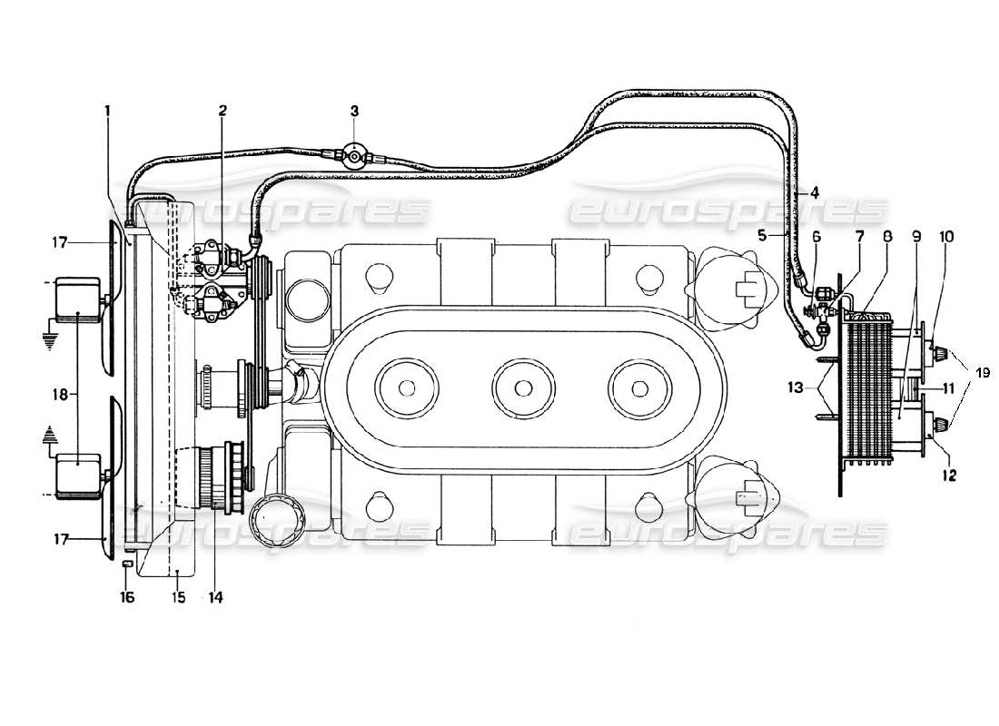 ferrari 330 gtc coupe sistema di condizionamento dell'aria - schema diagramma delle parti