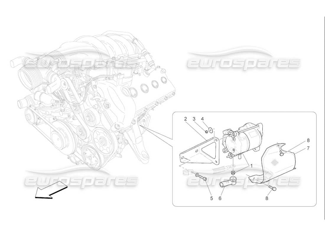 maserati qtp. (2009) 4.7 auto controllo elettronico: diagramma delle parti di accensione del motore