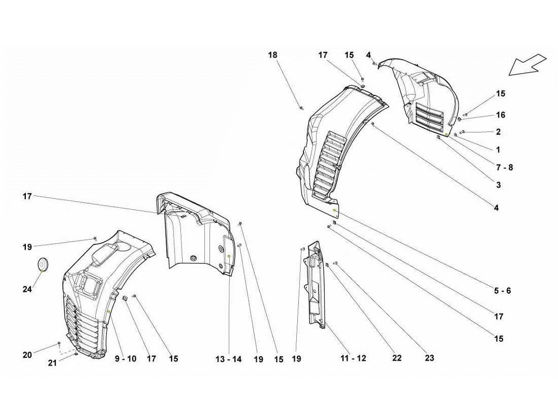 lamborghini gallardo lp560-4s update diagramma delle parti della timoneria