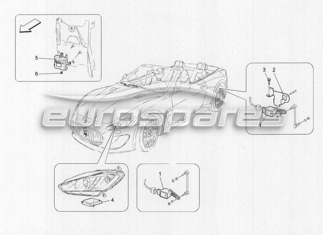 maserati grancabrio mc centenario diagramma delle parti di gestione del sistema di illuminazione