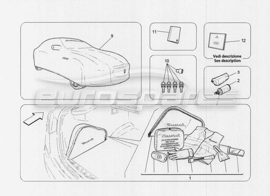 maserati qtp. v8 3.8 530bhp auto 2015 diagramma delle parti della documentazione