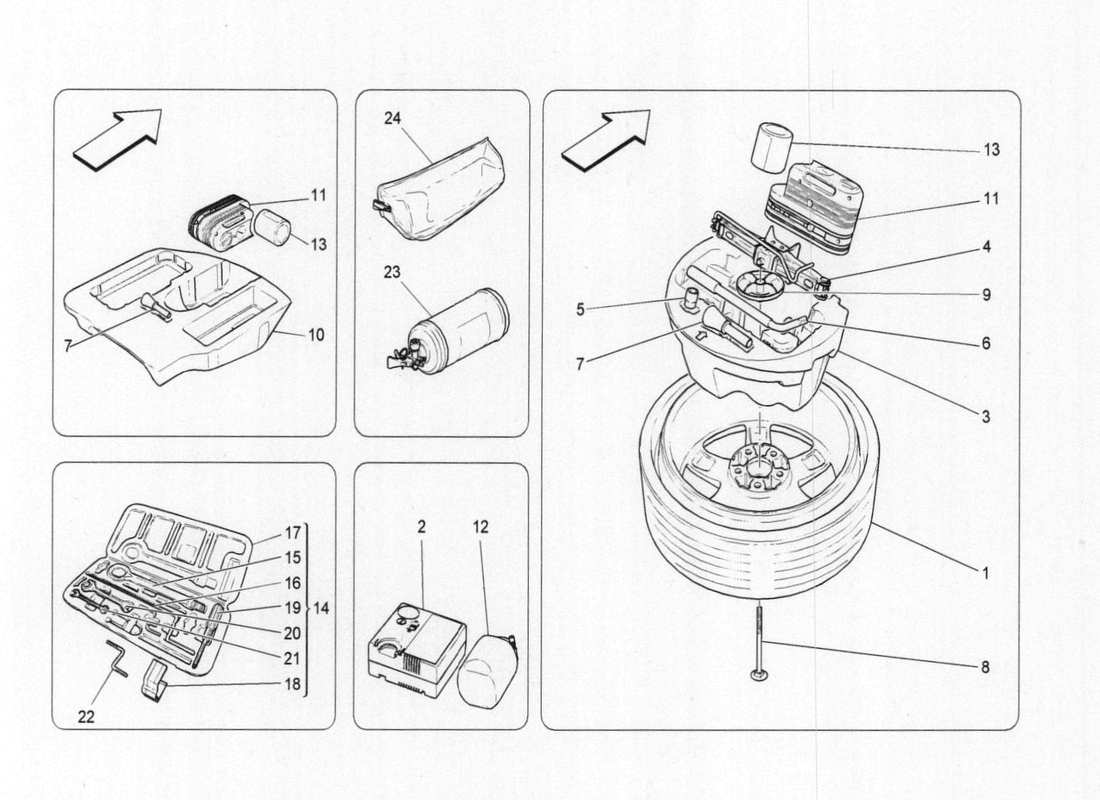 maserati qtp. v6 3.0 bt 410bhp 2015 accessori forniti diagramma delle parti