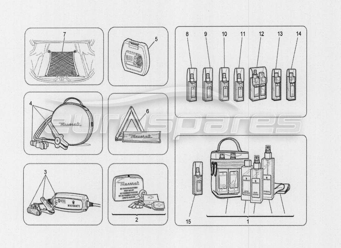 maserati qtp. v8 3.8 530bhp auto 2015 diagramma delle parti dei dispositivi esterni del veicolo