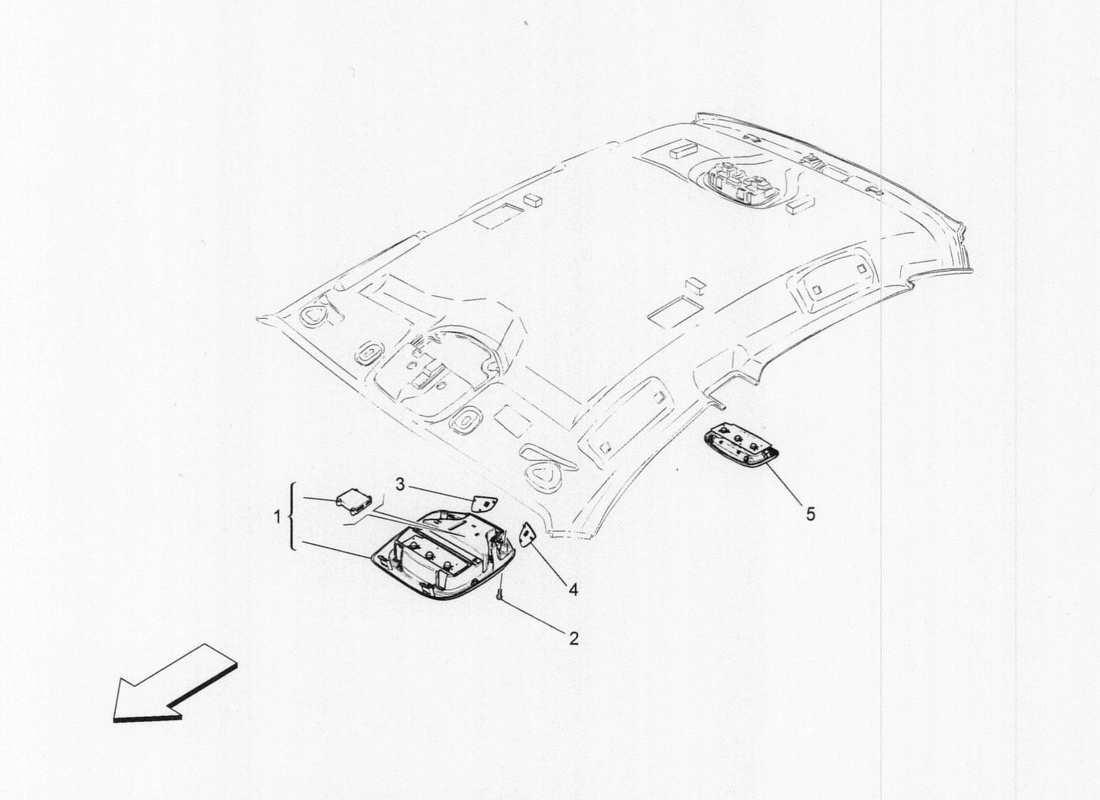 maserati qtp. v6 3.0 tds 275bhp 2017 diagramma delle parti dei dispositivi interni del veicolo