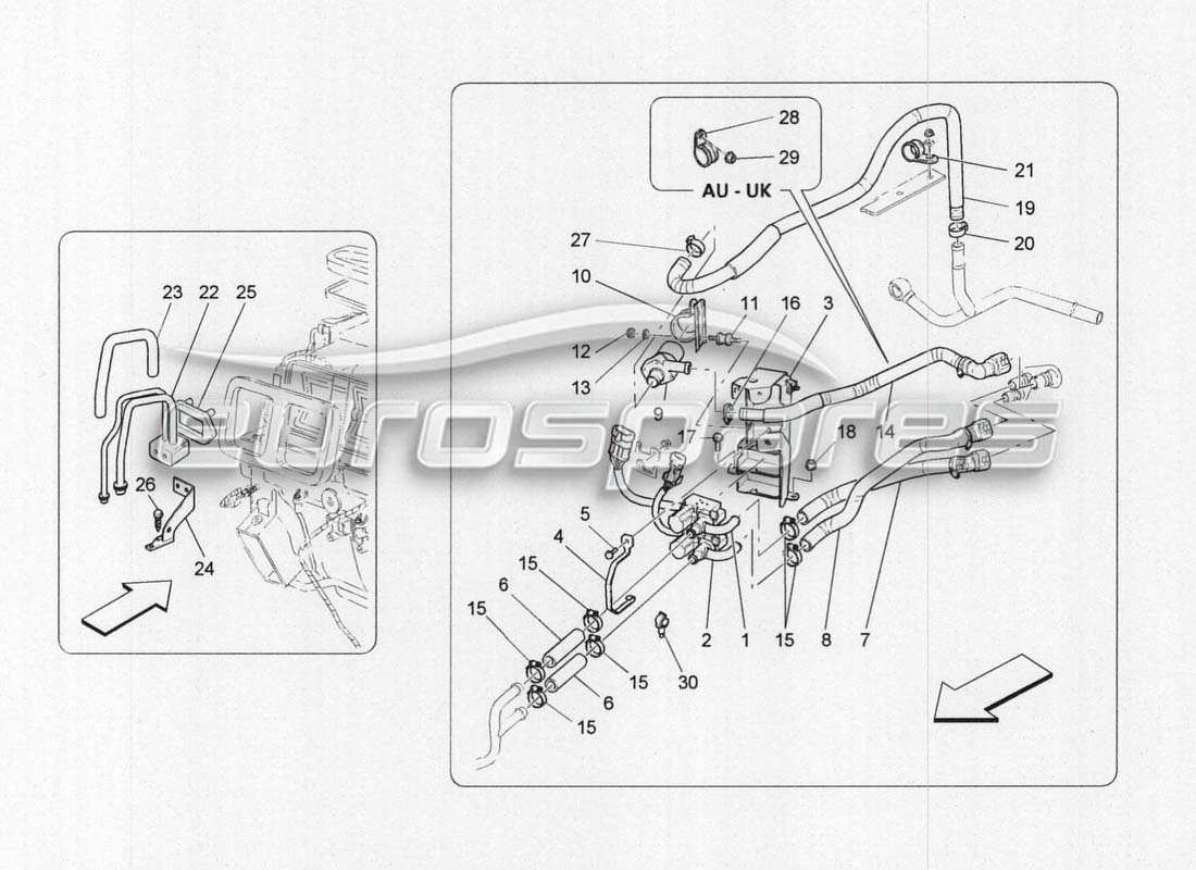 maserati grancabrio mc centenario aria condizionata: diagramma delle parti del motore