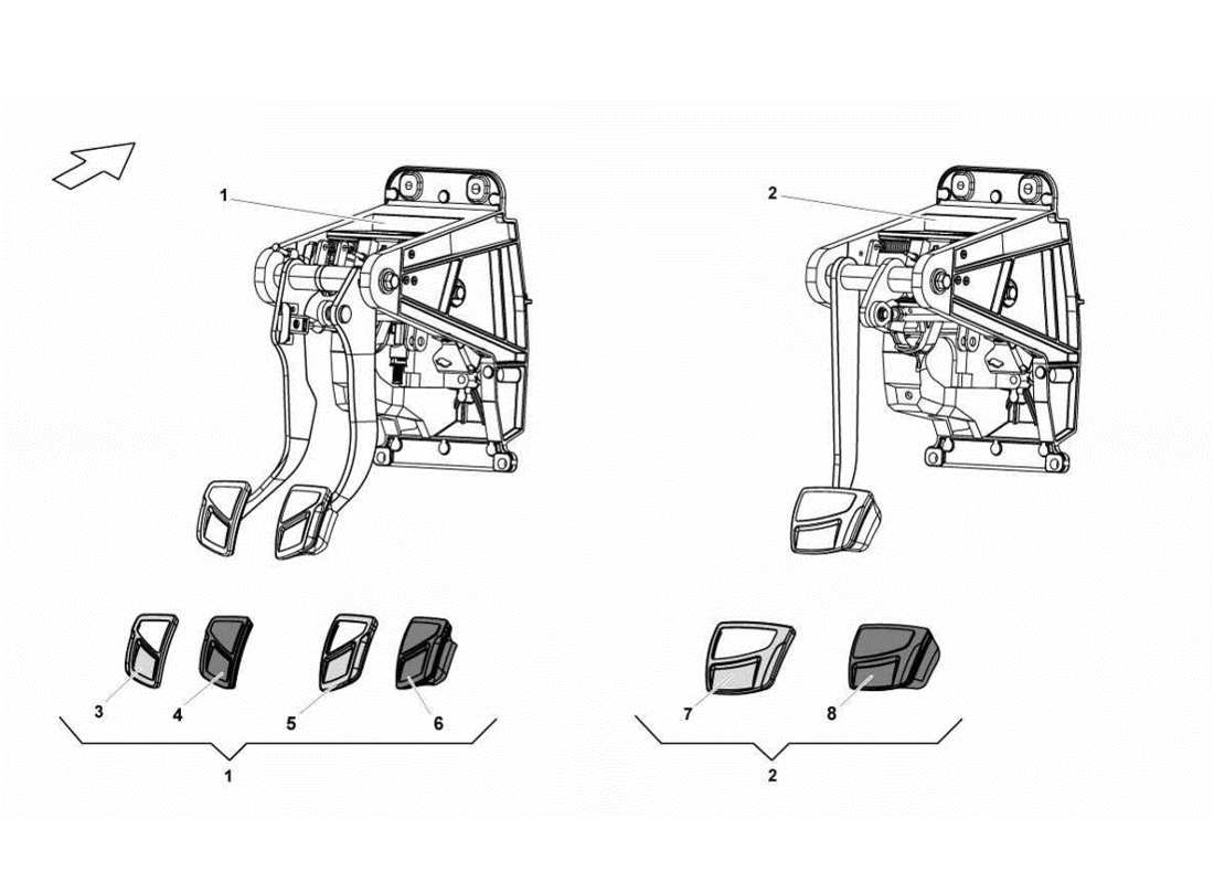 lamborghini gallardo lp560-4s update diagramma delle parti del gruppo pedaliera