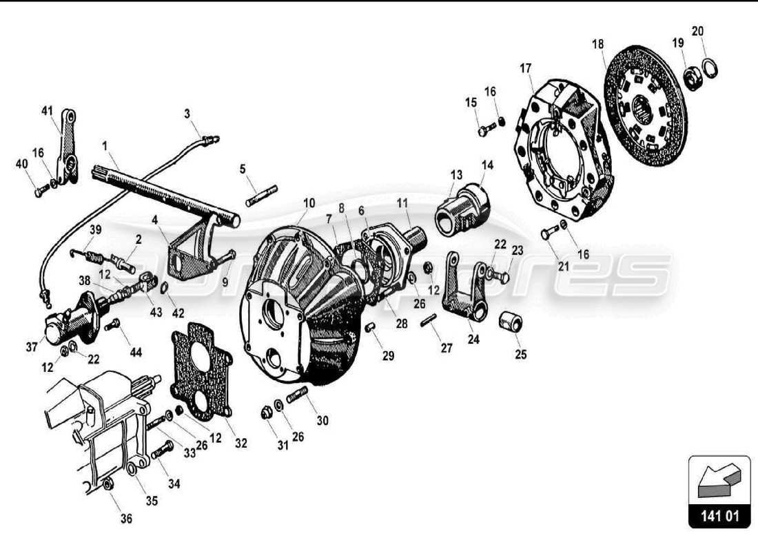 lamborghini 350 gt diagramma della parte della frizione