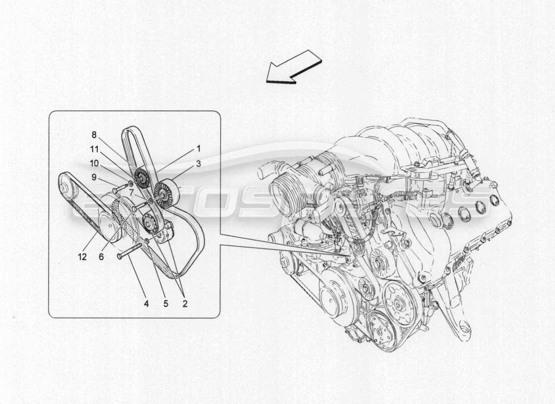 maserati granturismo special edition diagramma delle parti delle cinghie dei dispositivi ausiliari