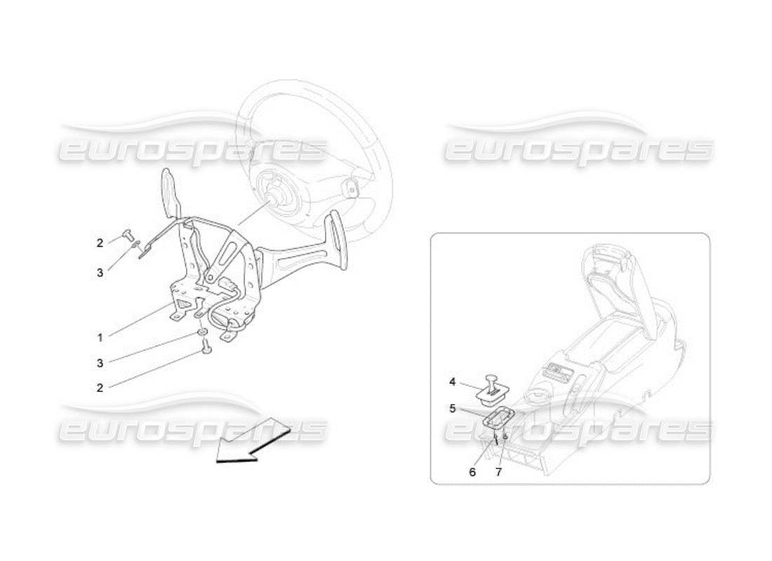 maserati qtp. (2005) 4.2 comandi del conducente per il cambio f1 diagramma delle parti