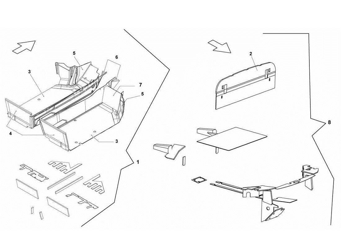 lamborghini gallardo lp570-4s perform isolamenti e insonorizzazione diagramma delle parti