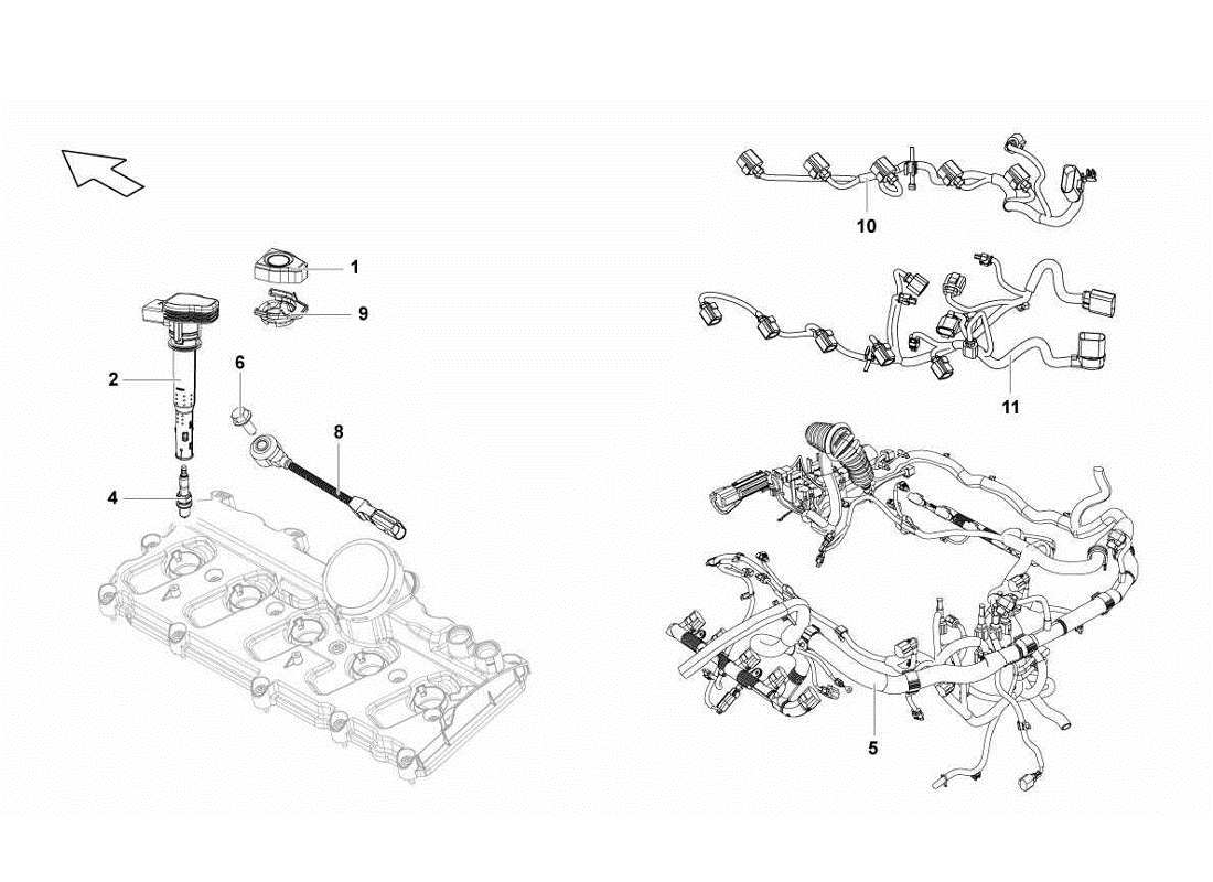 lamborghini gallardo lp560-4s update diagramma delle parti del sistema di accensione