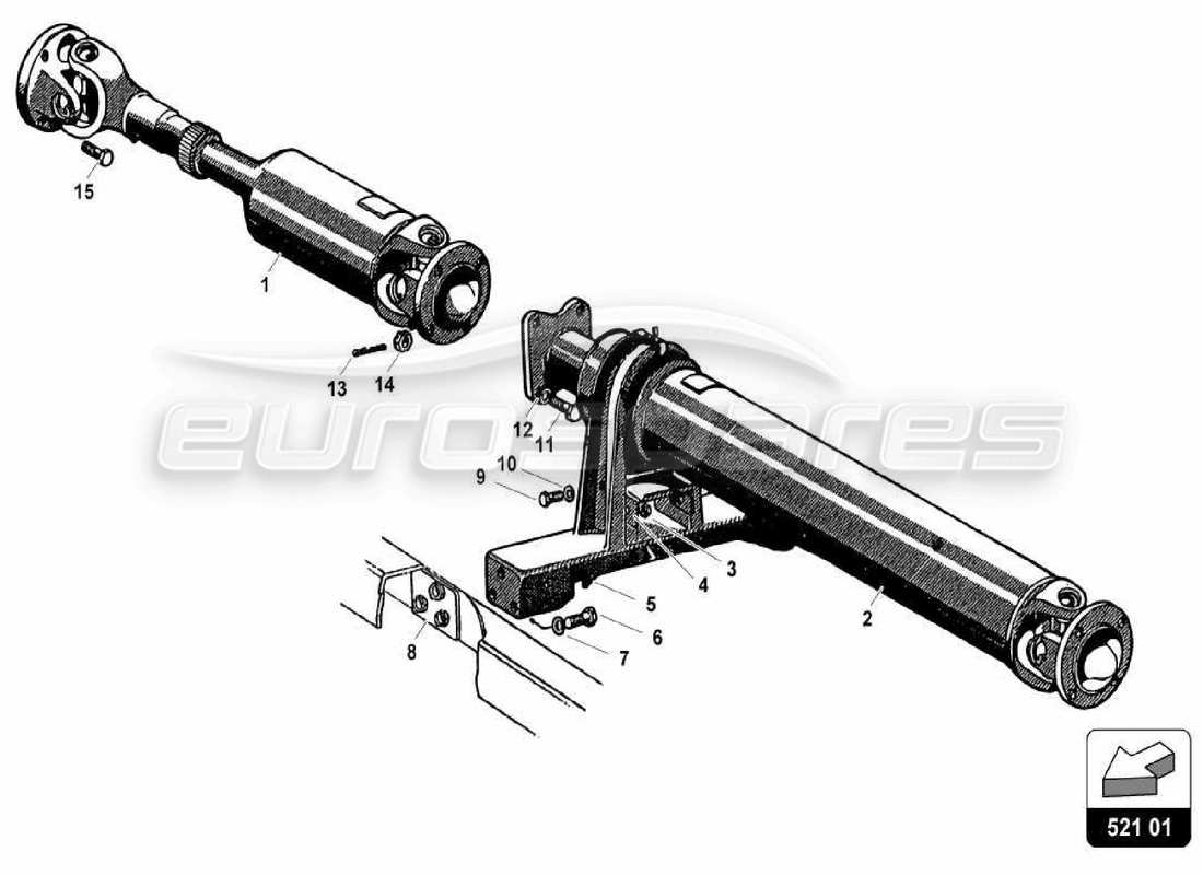 lamborghini 350 gt albero dell'elica diagramma delle parti