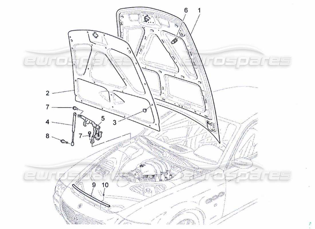 maserati qtp. (2010) 4.7 coperchio anteriore diagramma delle parti