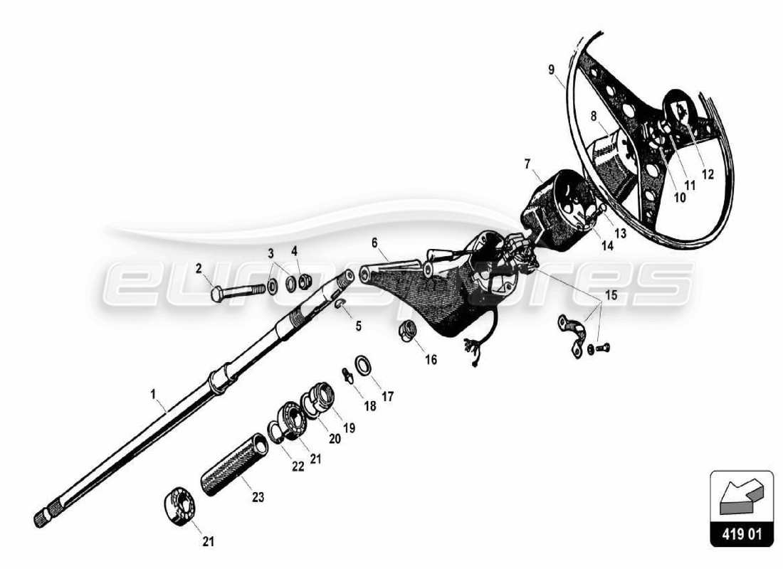 lamborghini 350 gt timone diagramma delle parti