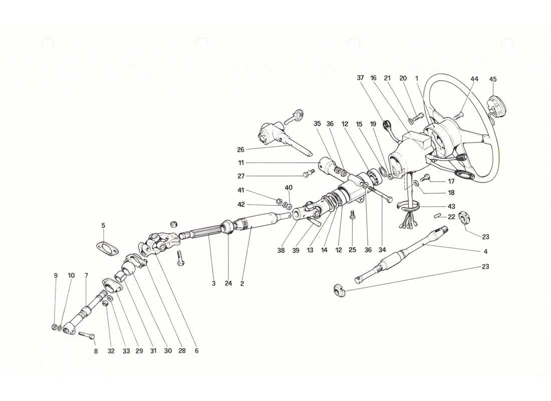 ferrari 208 gtb gts piantone dello sterzo diagramma delle parti