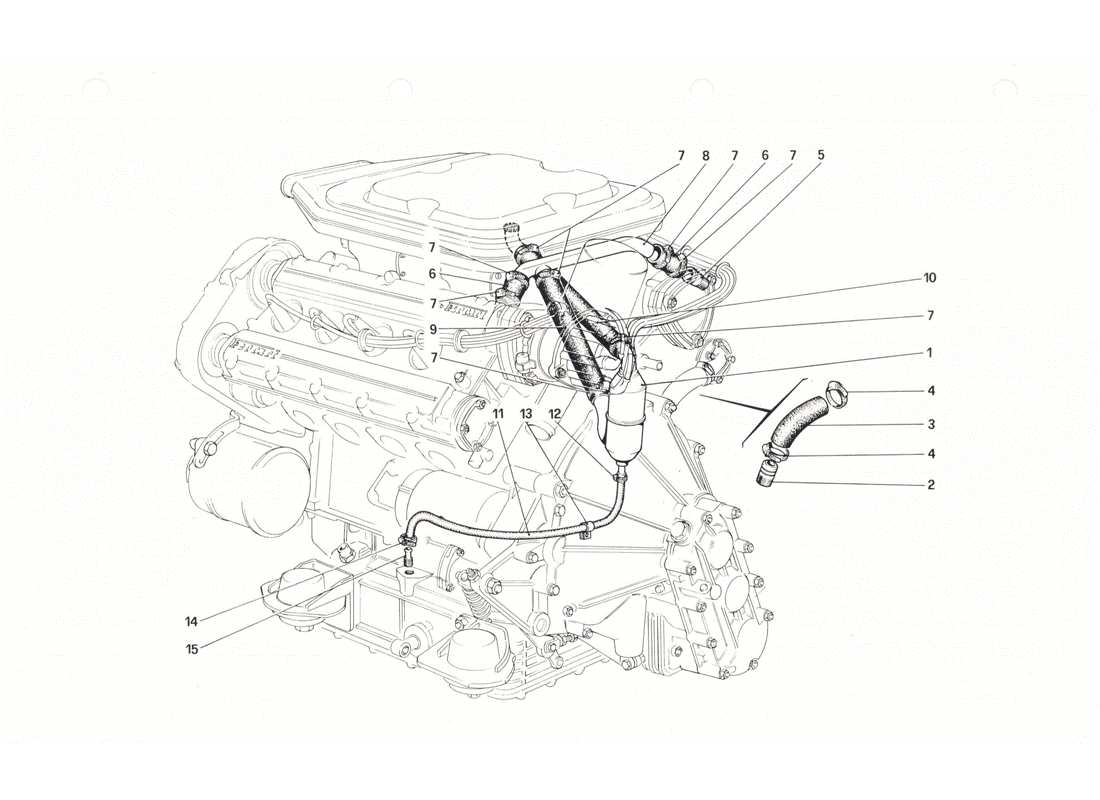 ferrari 208 gtb gts colpo: diagramma delle parti del sistema