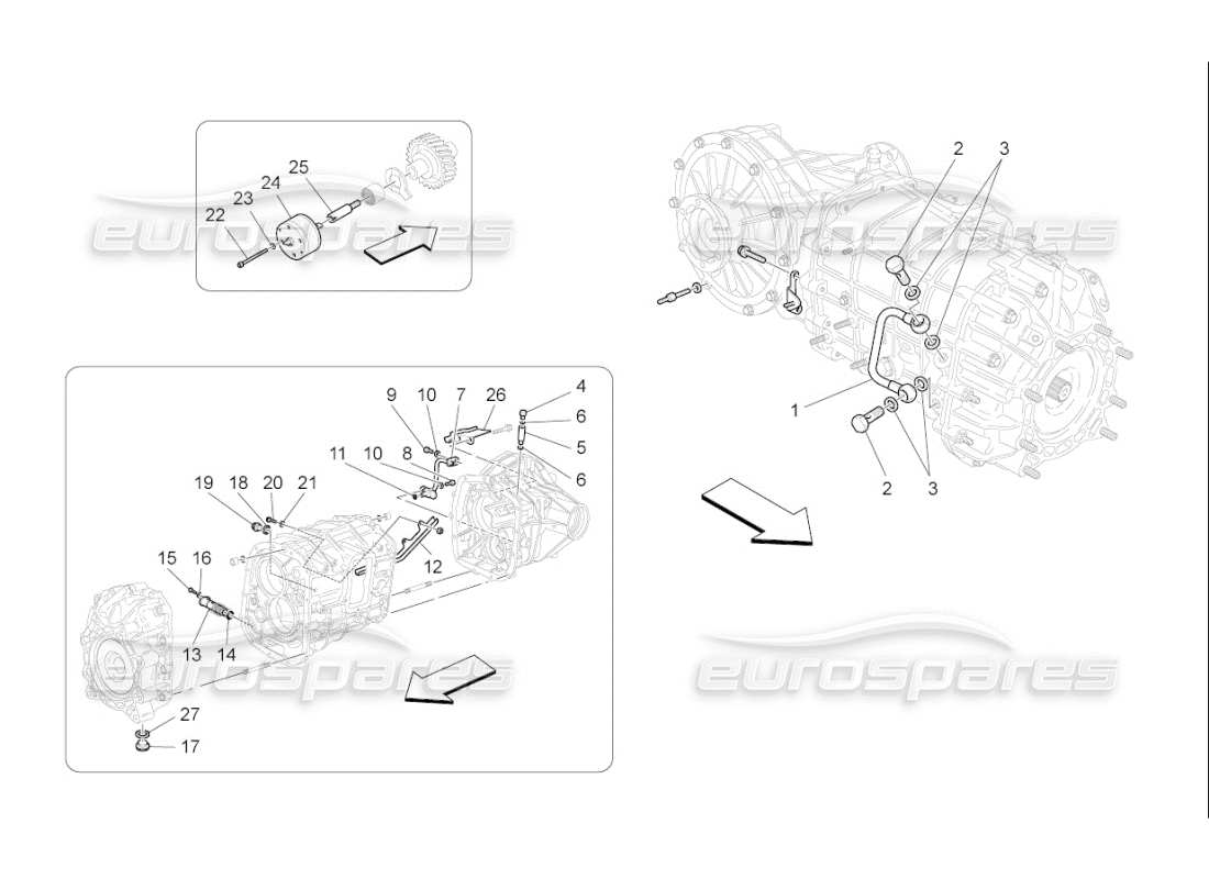 maserati qtp. (2007) 4.2 f1 diagramma delle parti di raffreddamento dell'olio del cambio e della lubrificazione