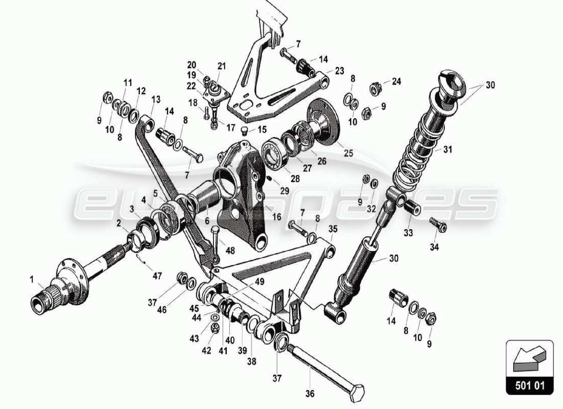 lamborghini 350 gt albero di trasmissione posteriore diagramma delle parti