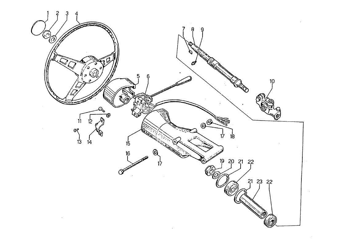 lamborghini jarama comando sterzo diagramma delle parti