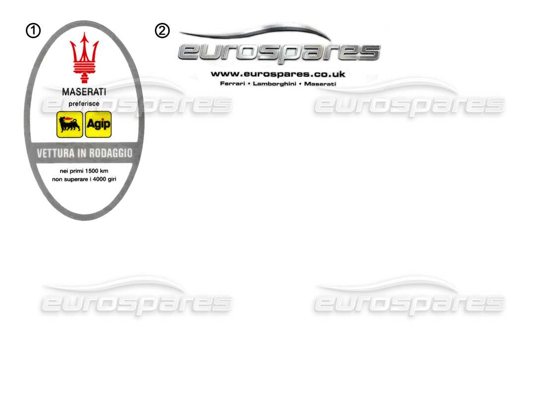 maserati miscellaneous maserati adesivi - diagramma delle parti degli adesivi per finestre