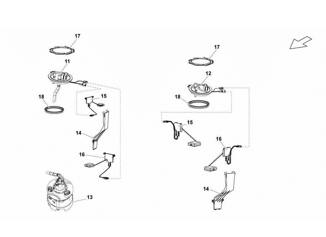 lamborghini gallardo lp560-4s update pompa - diagramma delle parti del mittente del carburante