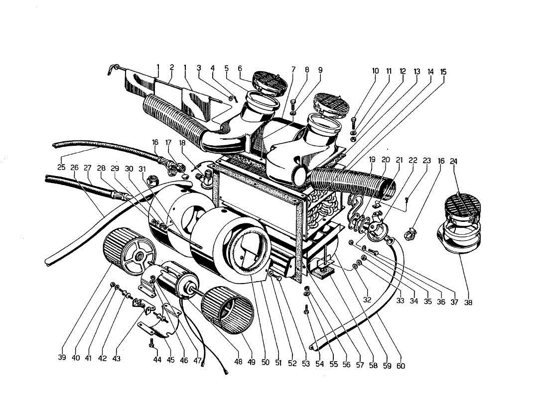 lamborghini jarama riscaldatore diagramma delle parti